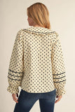 Ivory Polka Dot Peter Pan Collar Top