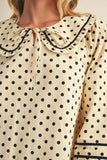 Ivory Polka Dot Peter Pan Collar Top