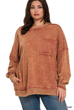 Rust Acid Wash Pullover Plus