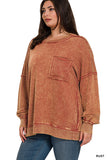 Rust Acid Wash Pullover Plus
