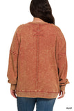 Rust Acid Wash Pullover Plus