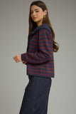 Navy Stripe Tie Detail Top