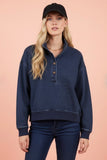 Denim Button Pullover