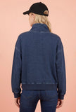 Denim Button Pullover