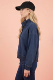 Denim Button Pullover
