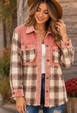 Pink and Rust Plaid Detail Shacket