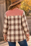 Pink and Rust Plaid Detail Shacket