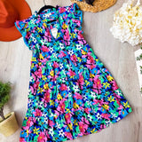 Umgee Teal Floral Dress