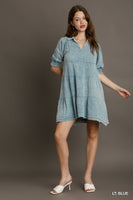 Umgee Light Blue Mineral Wash Dress (Reg and Plus)