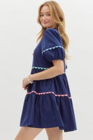 Navy Ric Rac Dress