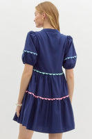 Navy Ric Rac Dress
