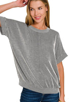 Zenana Black Ribbed Stripe Top