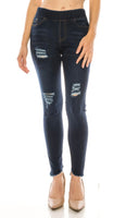 Pull On Distressed Skinny Jeans