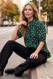 Emerald Green Polka Dot Top