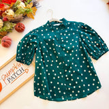 Emerald Green Polka Dot Top