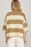 Mocha and Cream Stripe Pullover