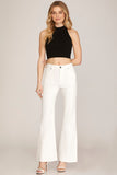 White High Rise Bootcut Jeans