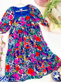 Navy Floral Dress