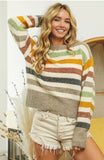 Bibi Ivory Multicolor Stripe Sweater