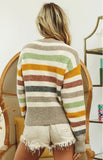 Bibi Ivory Multicolor Stripe Sweater