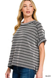Black and Gray Ribbed Top