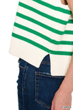 White and Green Stripe Sleeveless Top