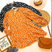 Black or Orange Animal Print Top