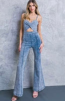 Denim Flared Jumpsuit