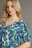 Umgee Blue and Green Floral Dress