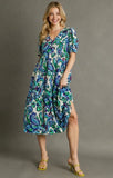 Umgee Blue and Green Floral Dress