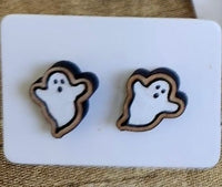 Jack O’Lantern, Ghost, and Candy Corn Stud Earrings