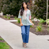 Sage Stripe Knit Top