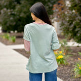 Sage Stripe Knit Top