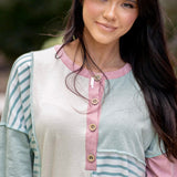 Sage Stripe Knit Top