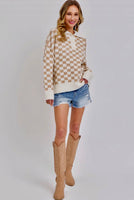 Tan Checkered Sweater