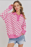 Pink Checkered Sweater