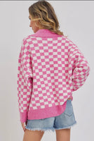 Pink Checkered Sweater