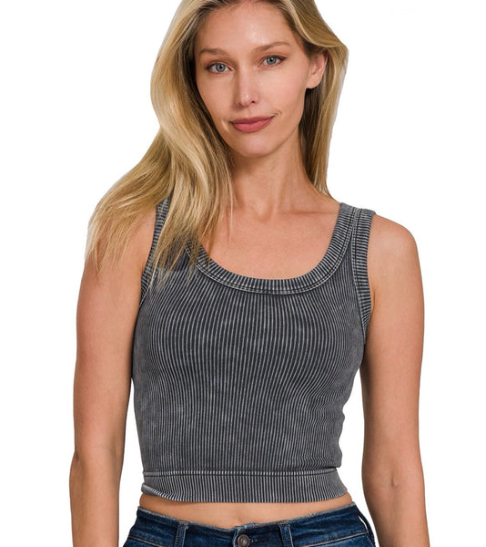 Zenana Washed Bralette/Cami in 4 Color Options
