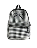 Black Coquette Bow Checkered Backpack