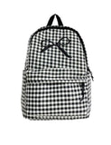 Black Coquette Bow Checkered Backpack