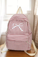 Pink Coquette Bow Checkered Backpack