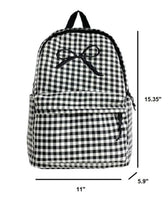 Black Coquette Bow Checkered Backpack