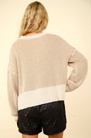 Ivory Contrast Stripe Sweater