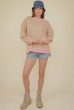 Beige and Pink Striped Sweater