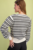 Bow Stripe Cardigan Sweater