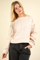 Ivory Knit Detail Pullover