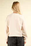 Ivory Knit Detail Pullover