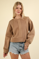 Mocha Knit Detail Pullover