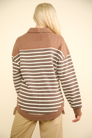 Mocha Blue Stripe Pullover