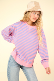 Pink and Purple Striped Top